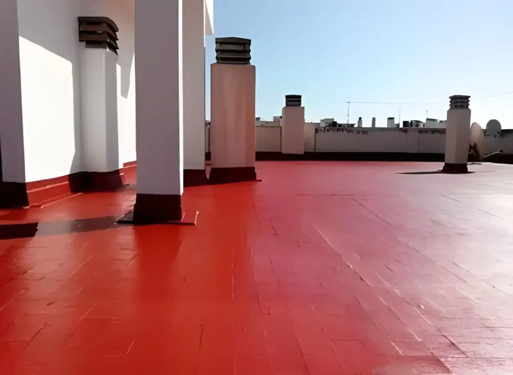 Terraza cubierta impermeabilizada realizada por Los Pintores Toledo